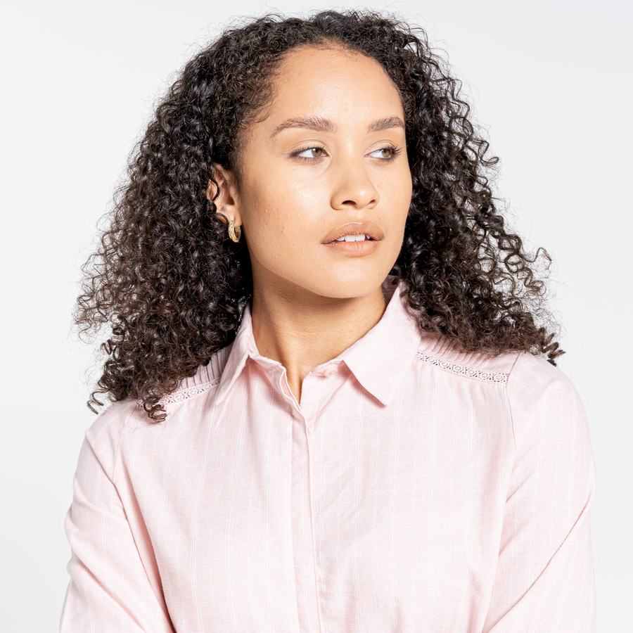 Craghoppers Nosibotanical Bralio Women's Shirts Pink Stripes | NJR8367LC