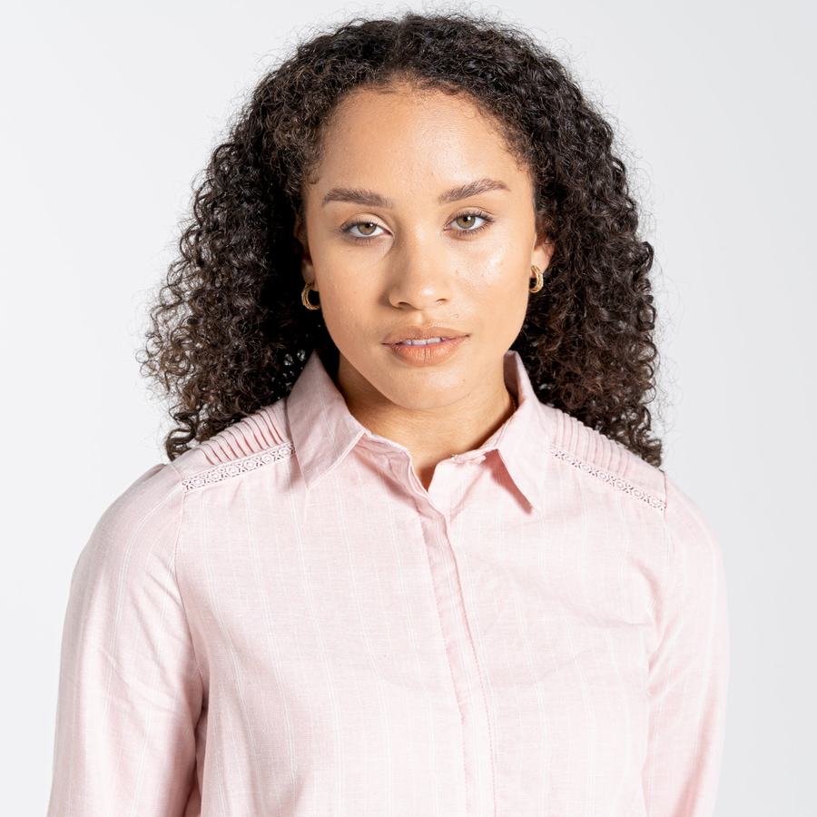 Craghoppers Nosibotanical Bralio Women's Shirts Pink Stripes | NJR8367LC