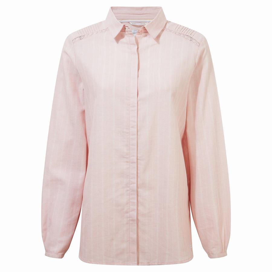 Craghoppers Nosibotanical Bralio Women's Shirts Pink Stripes | NJR8367LC