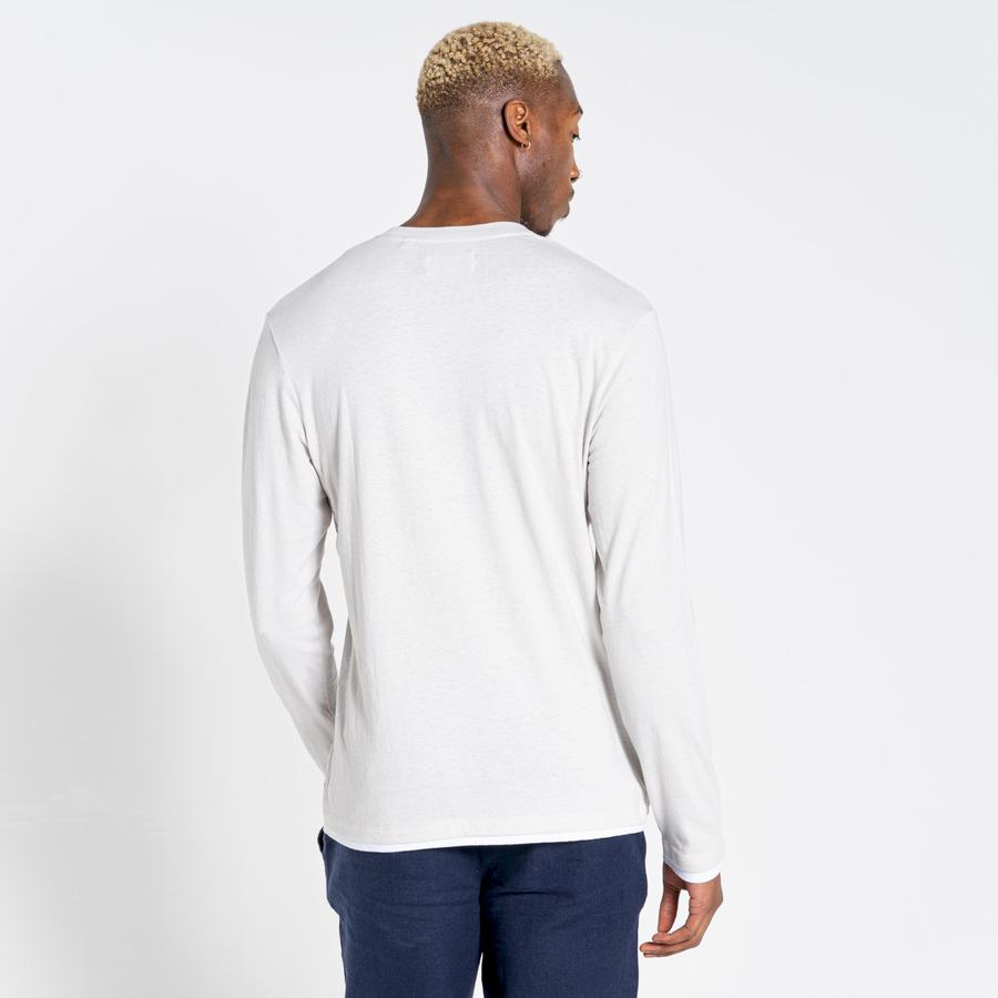 Craghoppers Nosibotanical Coulter Long Sleeved Men's T-Shirts Silver | XKD5735PL