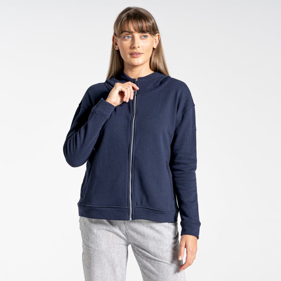 Craghoppers Nosibotanical Eden Hooded Women's T-Shirts Blue Navy | CSM3260AV