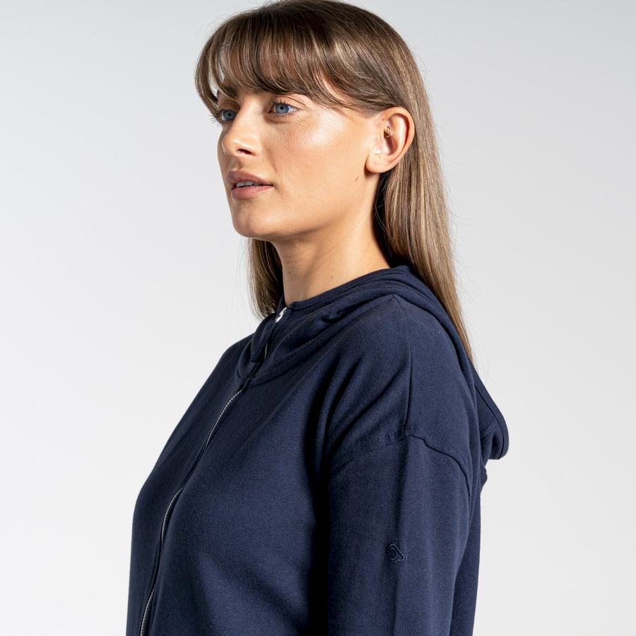 Craghoppers Nosibotanical Eden Hooded Women's T-Shirts Blue Navy | CSM3260AV