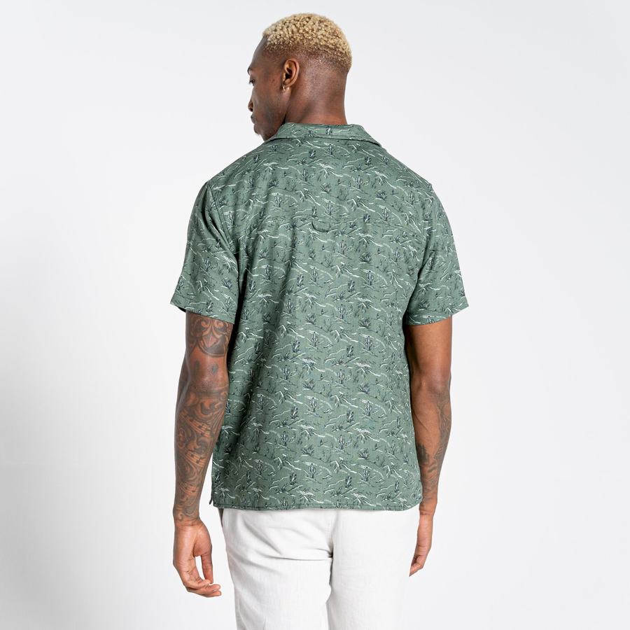 Craghoppers Nosibotanical Hula Short Sleeved Men's Shirts Green | ZVZ2920QV