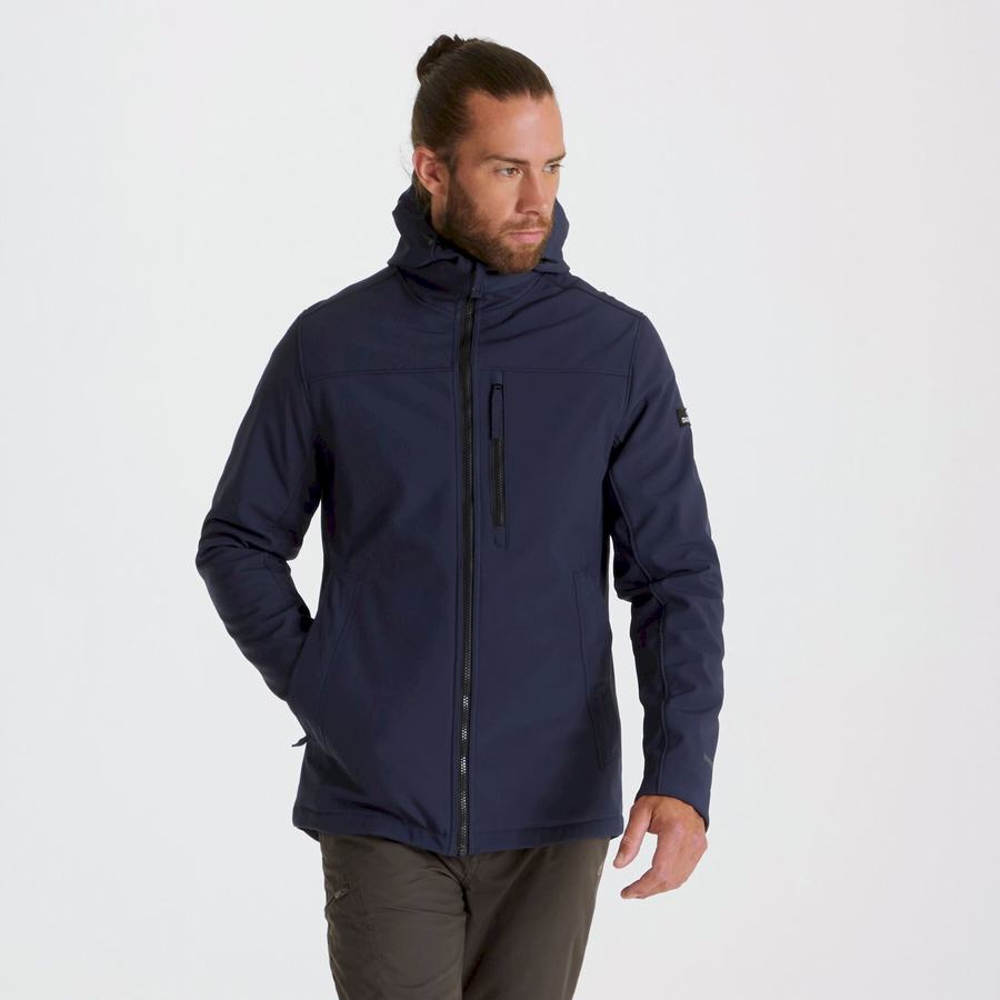 Craghoppers Oswin Insulated Hooded Men's Jackets Blue Navy | GUS1115MF