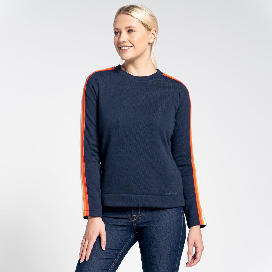 Craghoppers Pinalla Crew Neck Women's Sweatshirts Blue Navy | TOL7176BF