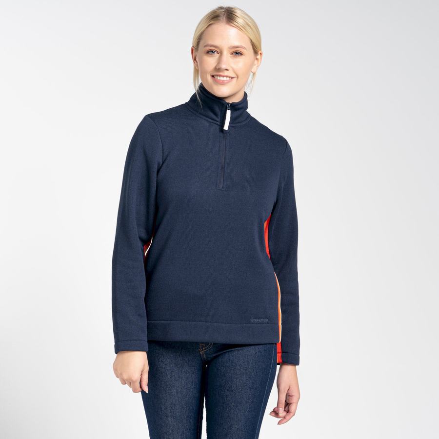 Craghoppers Pinalla Half Zip Women's Sweaters Blue Navy | BKP6674UA