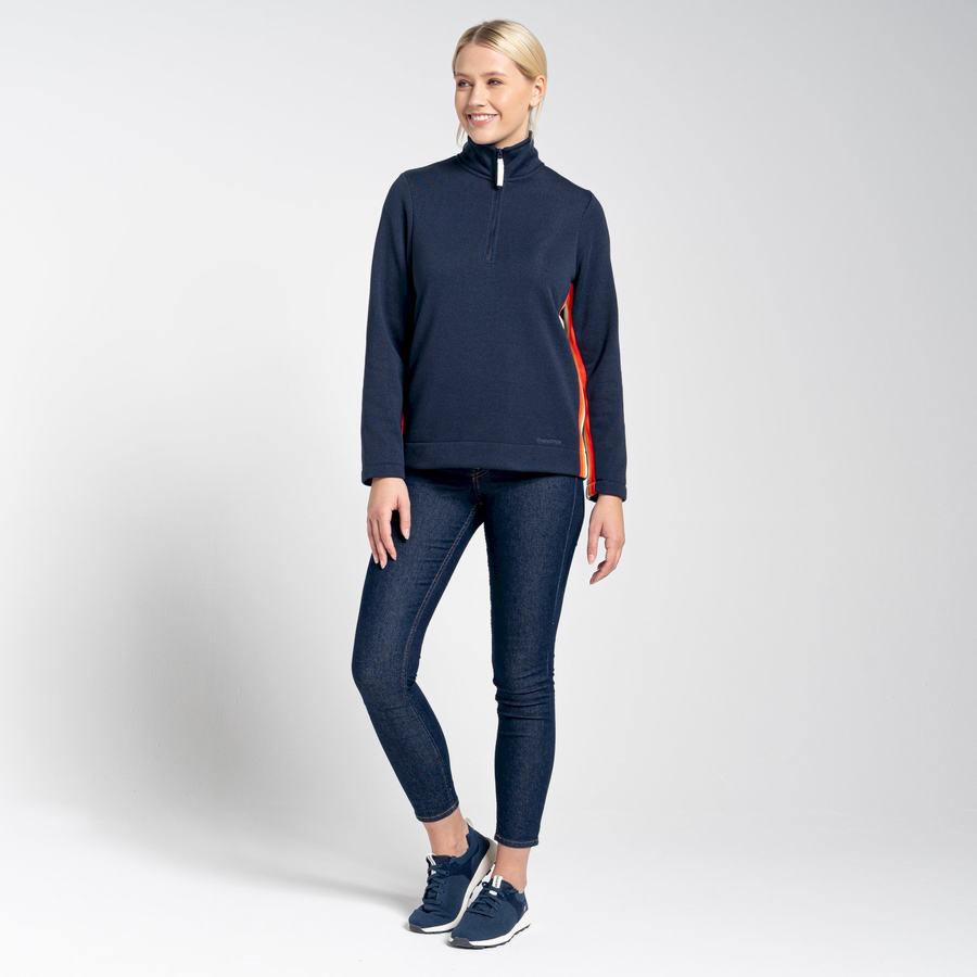 Craghoppers Pinalla Half Zip Women's Sweaters Blue Navy | BKP6674UA