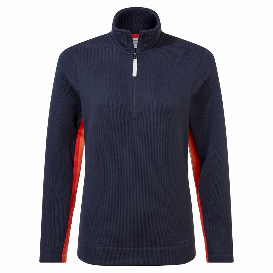 Craghoppers Pinalla Half Zip Women's Sweaters Blue Navy | BKP6674UA