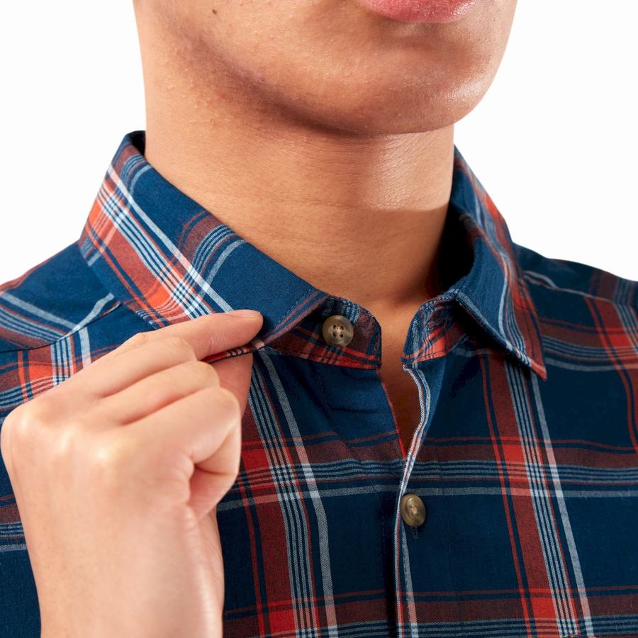 Craghoppers Rafie Short Sleeved Check Men's Shirts Navy Blue | LWS8090XZ