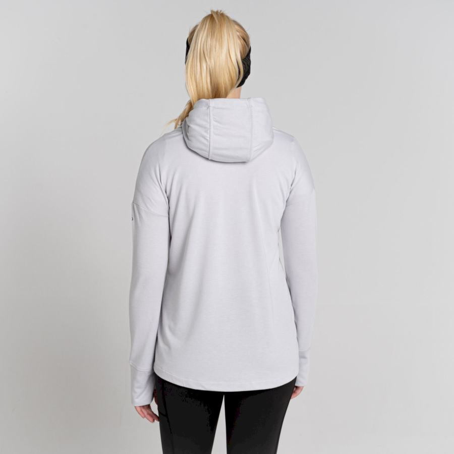 Craghoppers Serrow Hooded Long Sleeved Women's T-Shirts Silver | CZQ5988BE