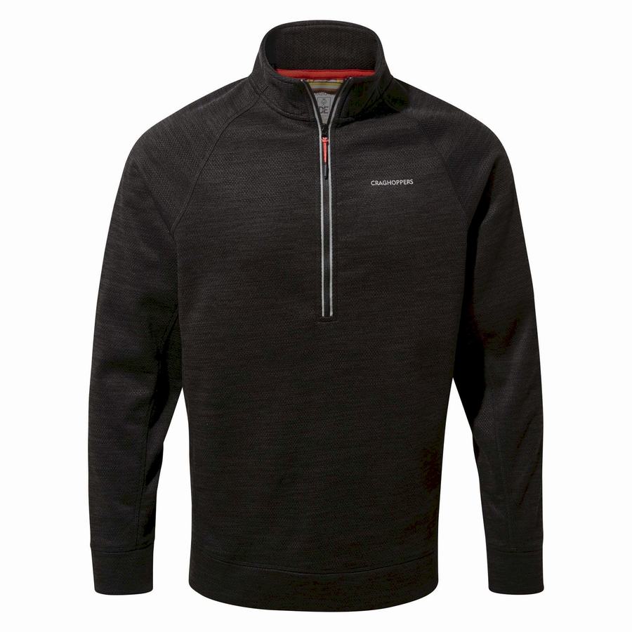 Craghoppers Stromer Half Men's Sweaters Black | FGA4319VO