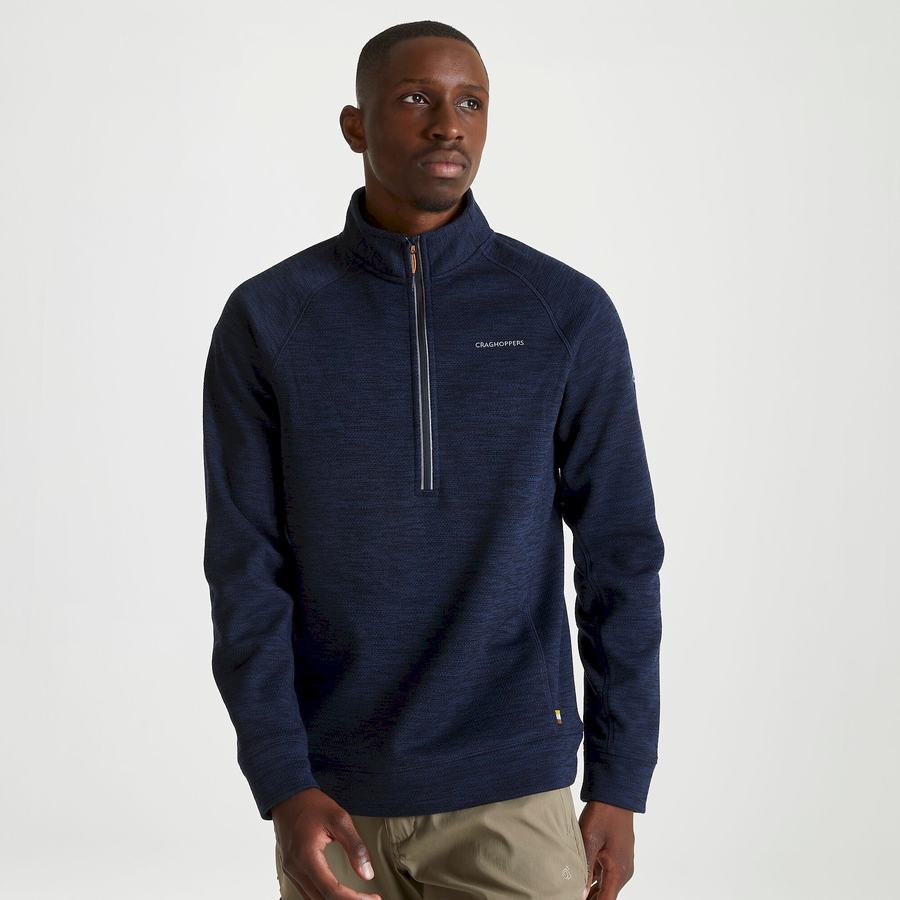 Craghoppers Stromer Half Men's Sweaters Blue Navy | QJZ2432UA