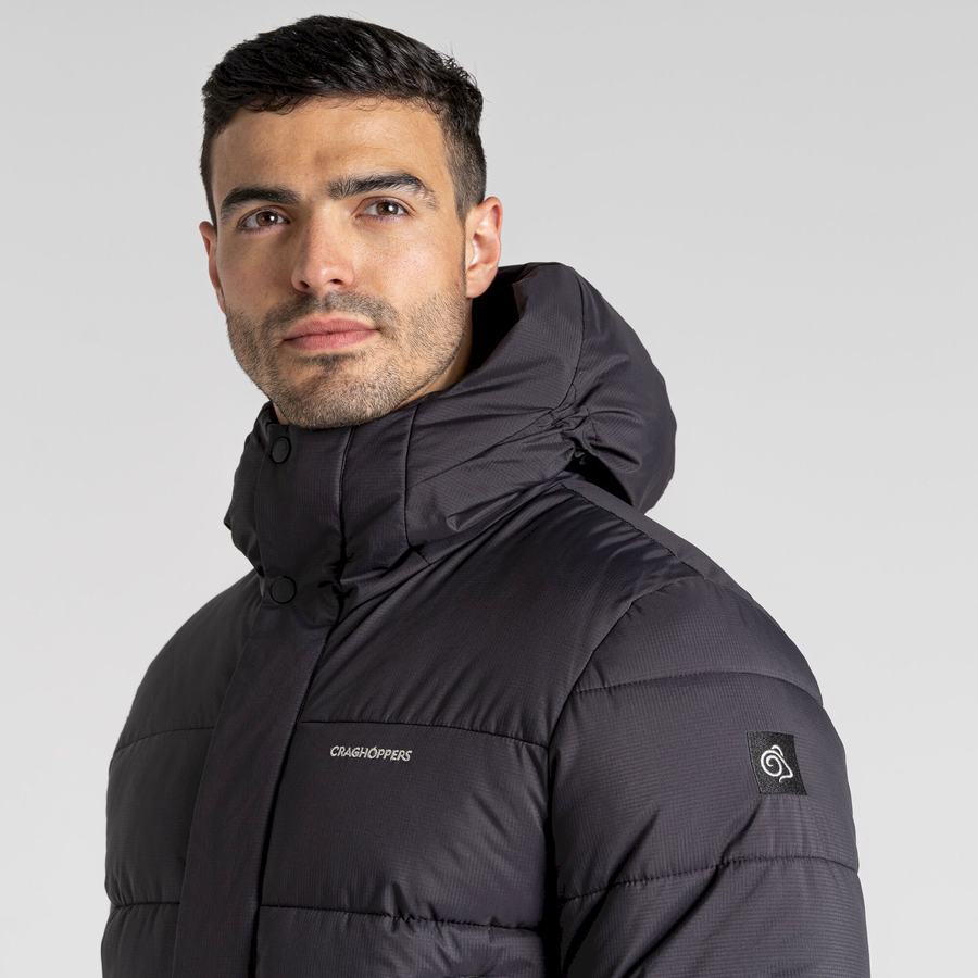 Craghoppers Sutherland Insulated Hooded Men's Jackets Black | FRY9120ZI