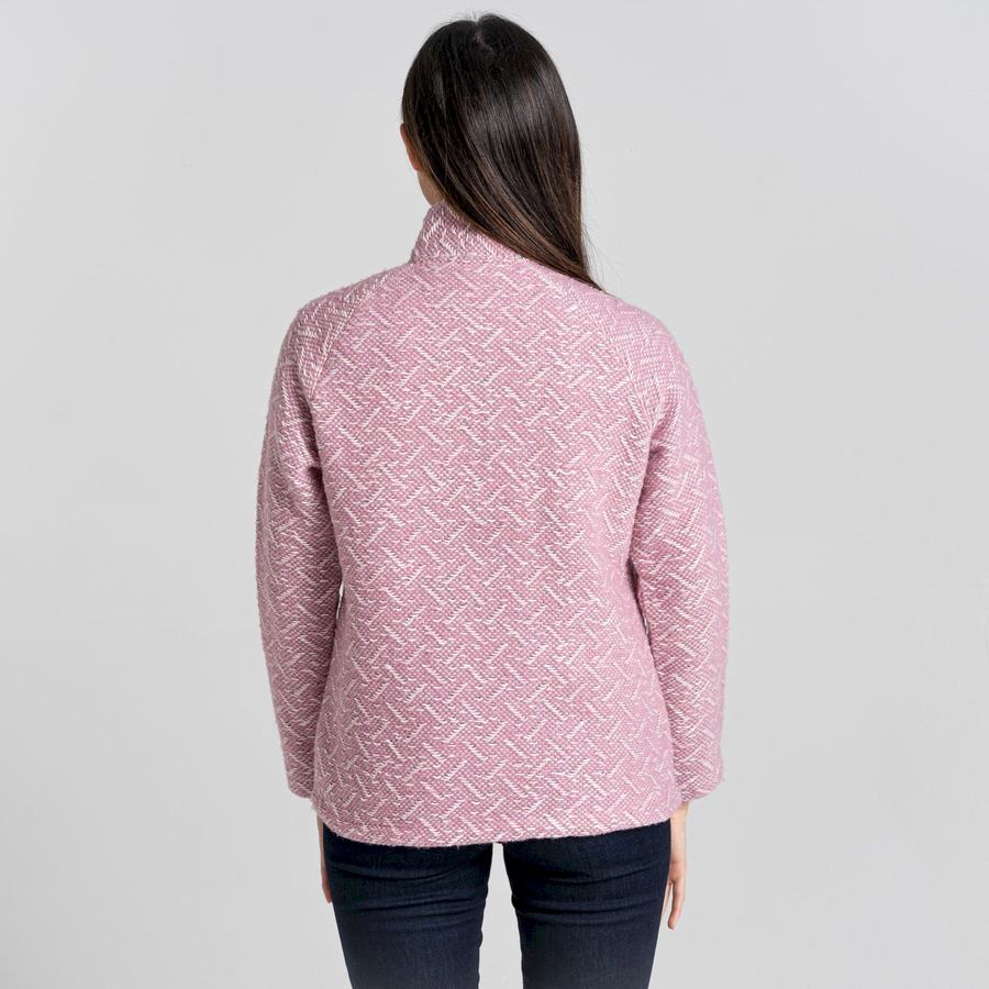 Craghoppers Talladale Half Zip Women's Sweaters Pink | OFZ1151GV