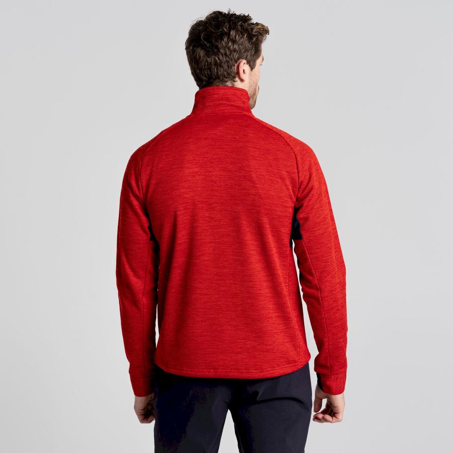 Craghoppers Tarbert Half Zip Men's Sweaters Red | BJR6148BQ