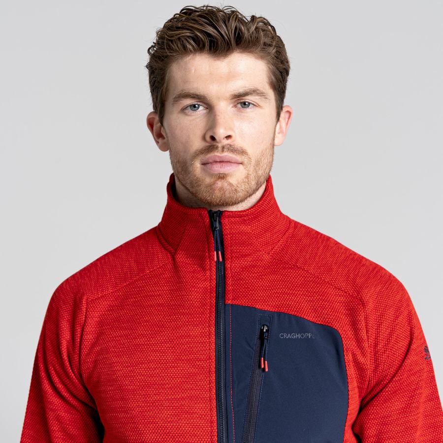 Craghoppers Tarbert Half Zip Men's Sweaters Red | BJR6148BQ