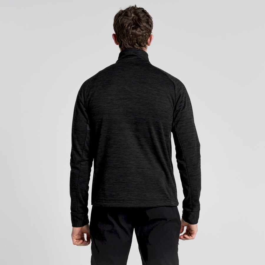 Craghoppers Tarbert Half Zip Men's Sweaters Black | ZDL9641KM