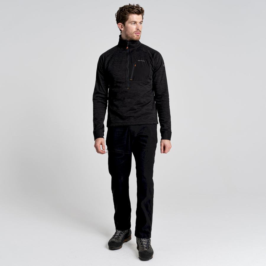 Craghoppers Tarbert Half Zip Men's Sweaters Black | ZDL9641KM