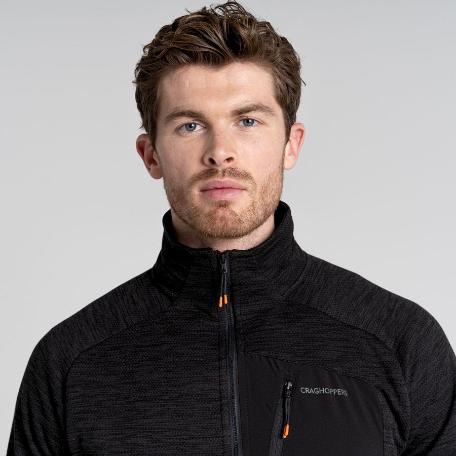 Craghoppers Tarbert Half Zip Men's Sweaters Black | ZDL9641KM