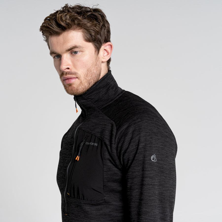 Craghoppers Tarbert Half Zip Men's Sweaters Black | ZDL9641KM