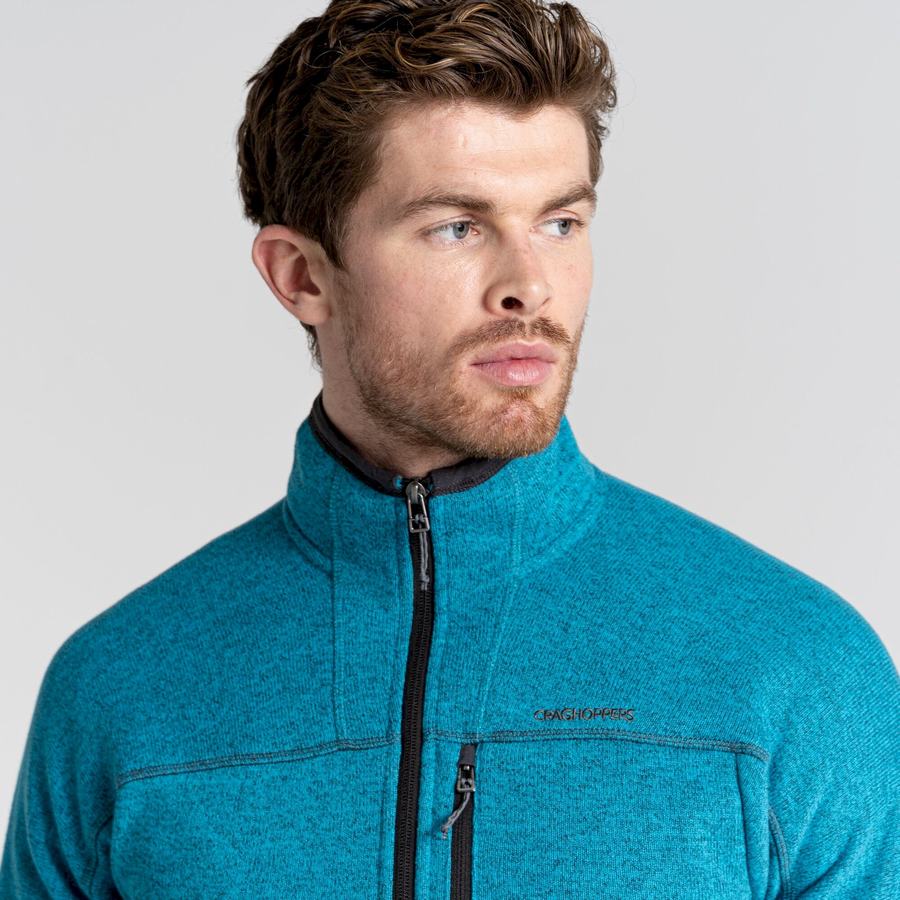 Craghoppers Torney Half Zip Men's Sweaters Blue | EZR266IR