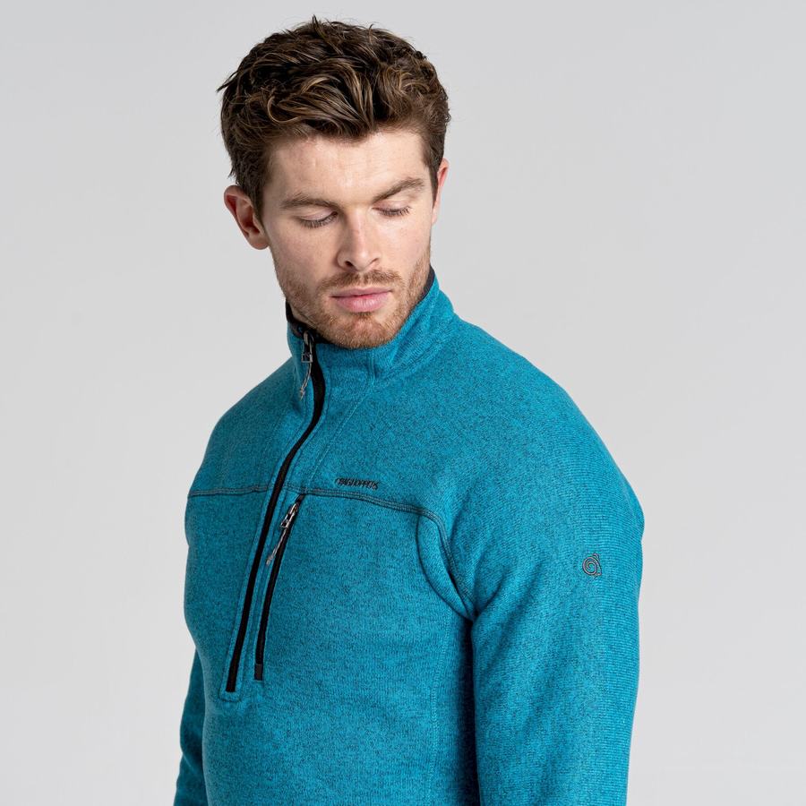 Craghoppers Torney Half Zip Men's Sweaters Blue | EZR266IR