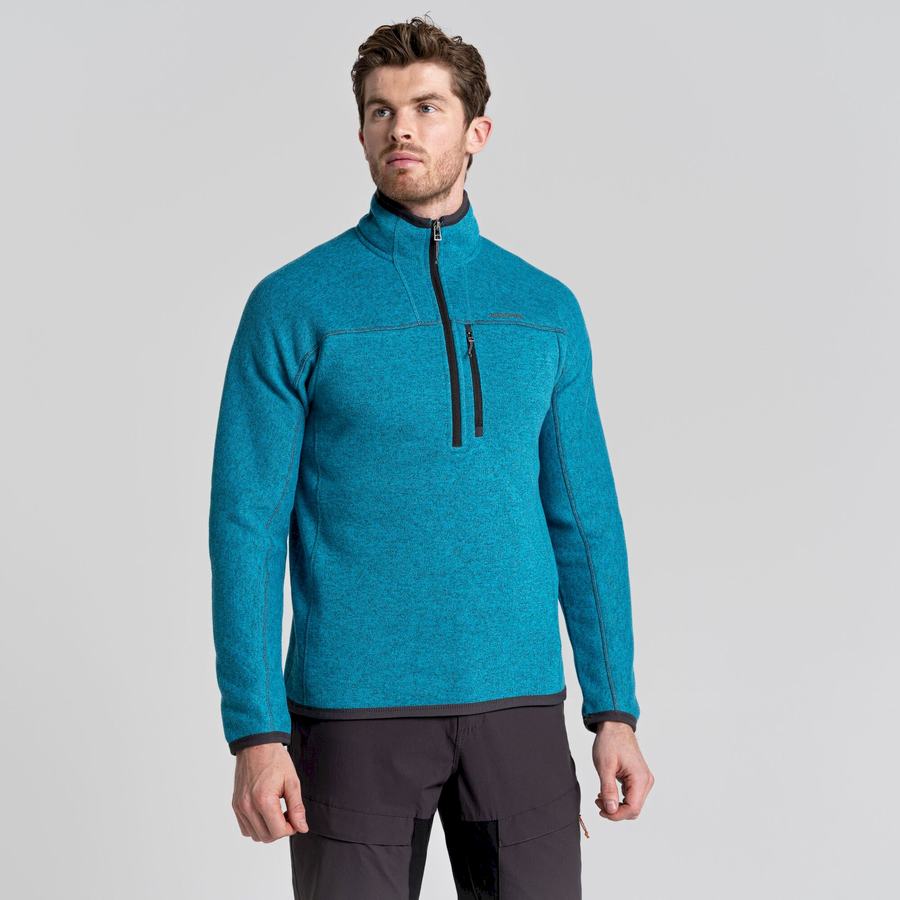 Craghoppers Torney Half Zip Men's Sweaters Blue | EZR266IR