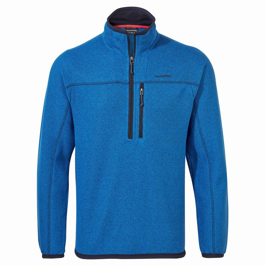 Craghoppers Torney Half Zip Men's Sweaters Blue | RHH7645LM