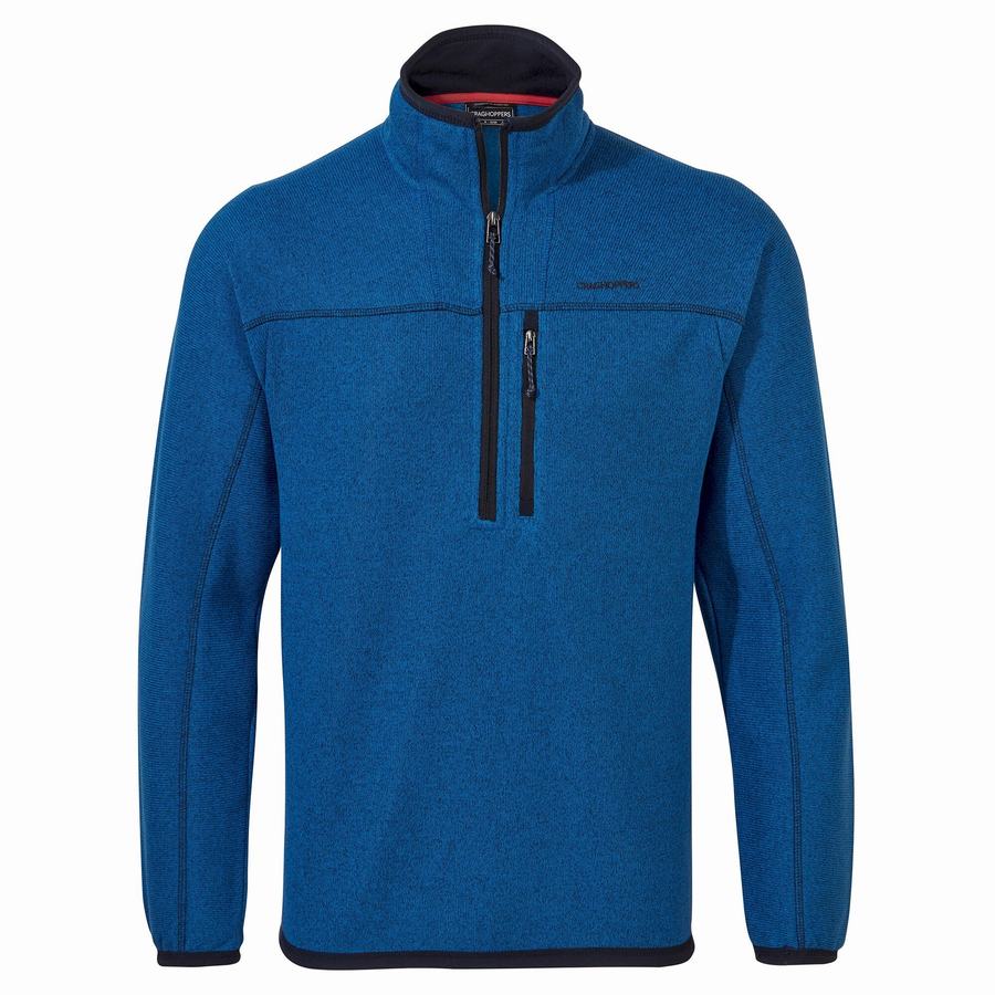 Craghoppers Torney Half Zip Men\'s Sweaters Blue | RHH7645LM