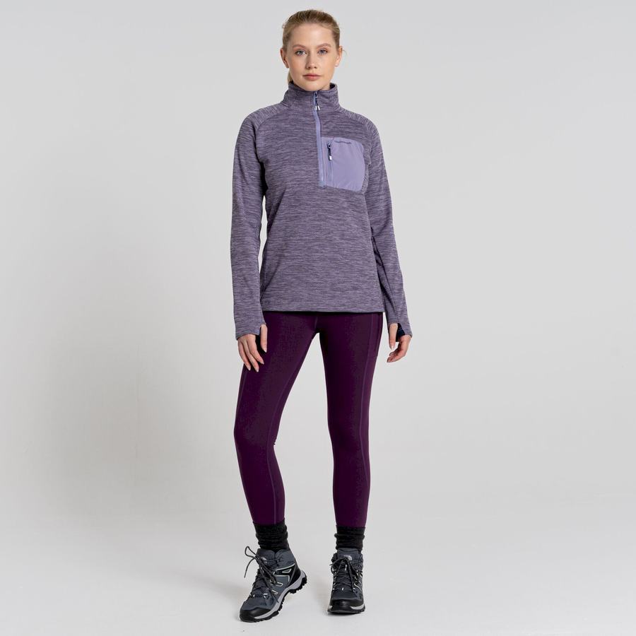 Craghoppers Trina Half Zip Women's Sweaters Purple | UNV10028FM