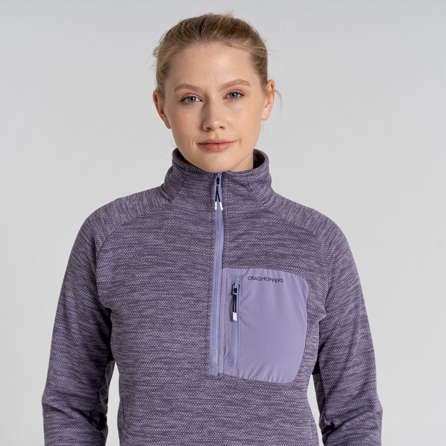 Craghoppers Trina Half Zip Women's Sweaters Purple | UNV10028FM