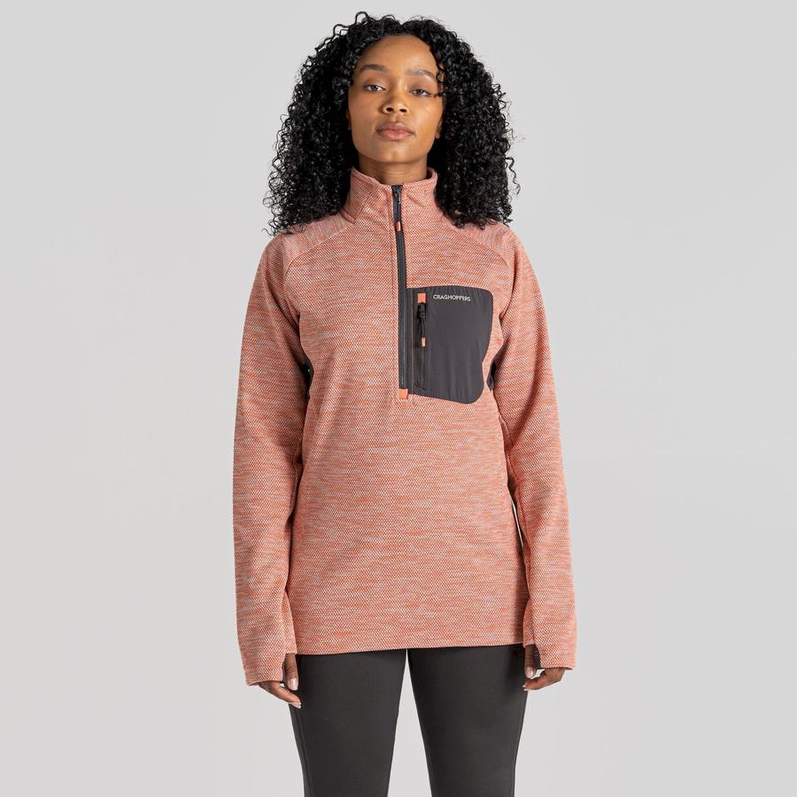 Craghoppers Trina Half Zip Women's Sweaters Coral | WHF556TC