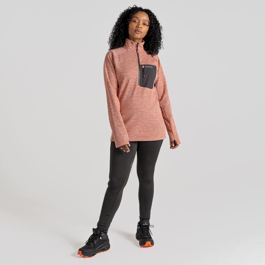 Craghoppers Trina Half Zip Women's Sweaters Coral | WHF556TC