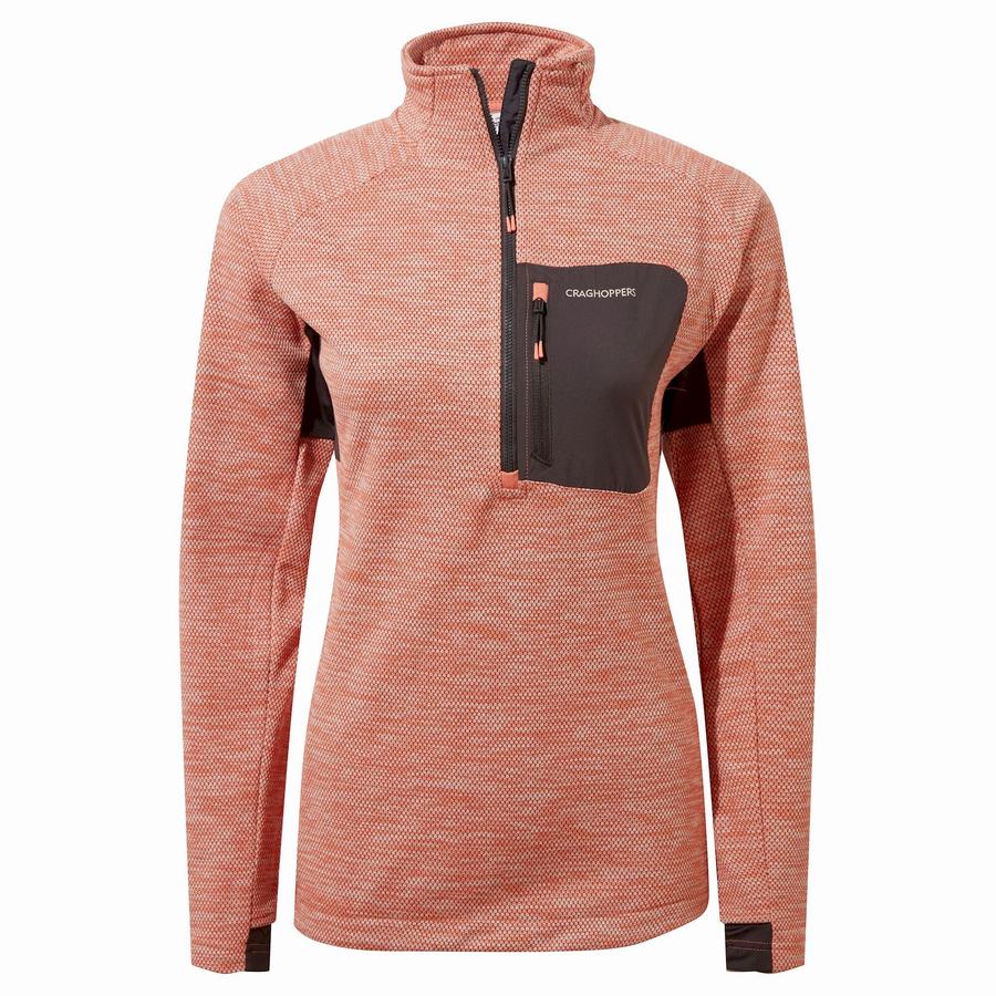 Craghoppers Trina Half Zip Women's Sweaters Coral | WHF556TC