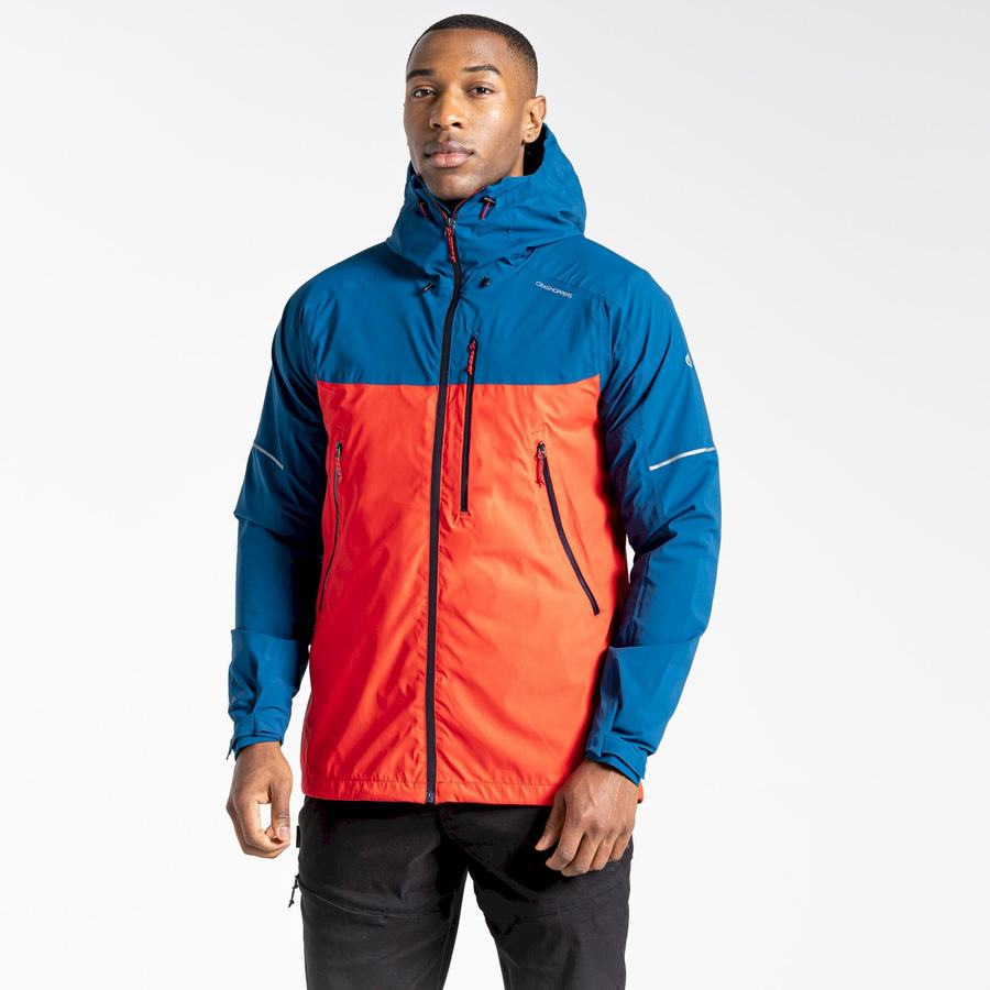 Craghoppers Waterproof Dynamic Men's Jackets Navy Blue Orange Red | BCC9416LT