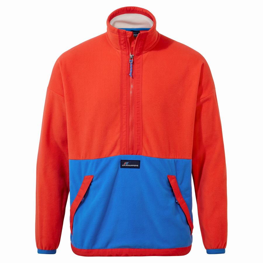 Craghoppers Welwood Half Zip Men's Sweaters Orange Red Blue | YYQ2053QD